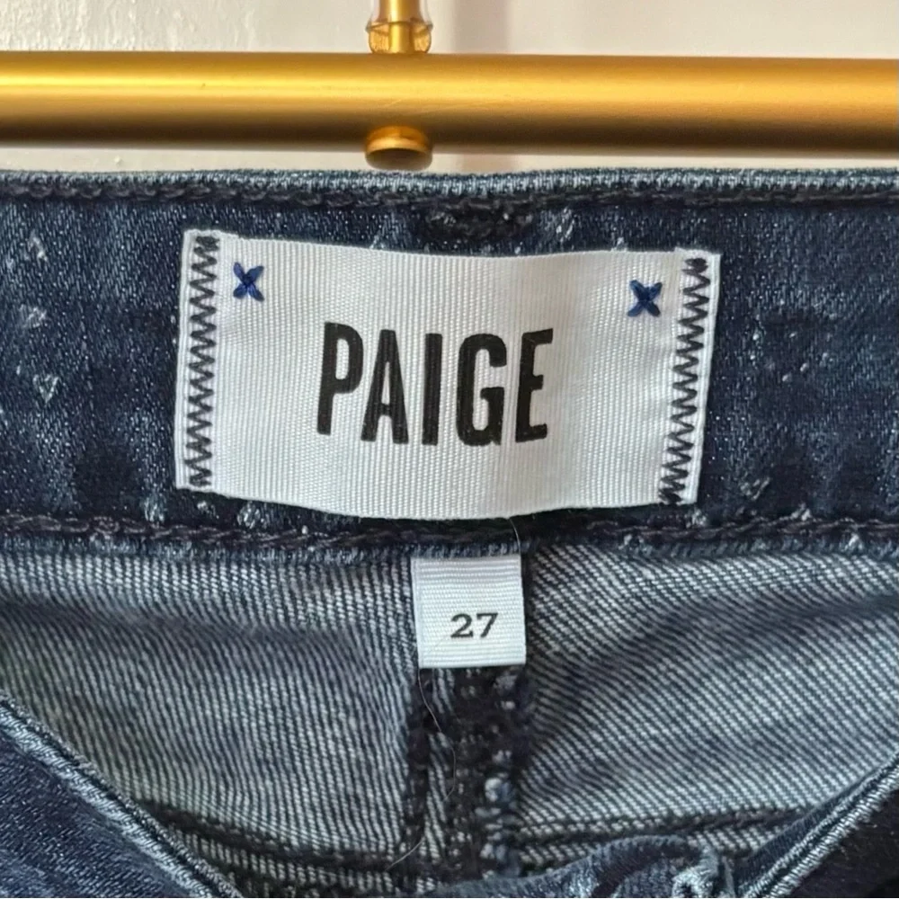 PAIGE| Dark Blue ‘Bandanna’ Print Denim Ankle Skinny Straight Leg Jeans Sz 27 - Picture 4 of 5